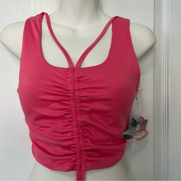 Vasana Pink Cropped Top Padded Small Women - Picture 1 of 8